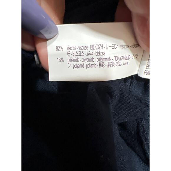 Zara Womens Ribbed Short Sleeves Polo Navy Blue Size M NWT $46 - Picture 12 of 12